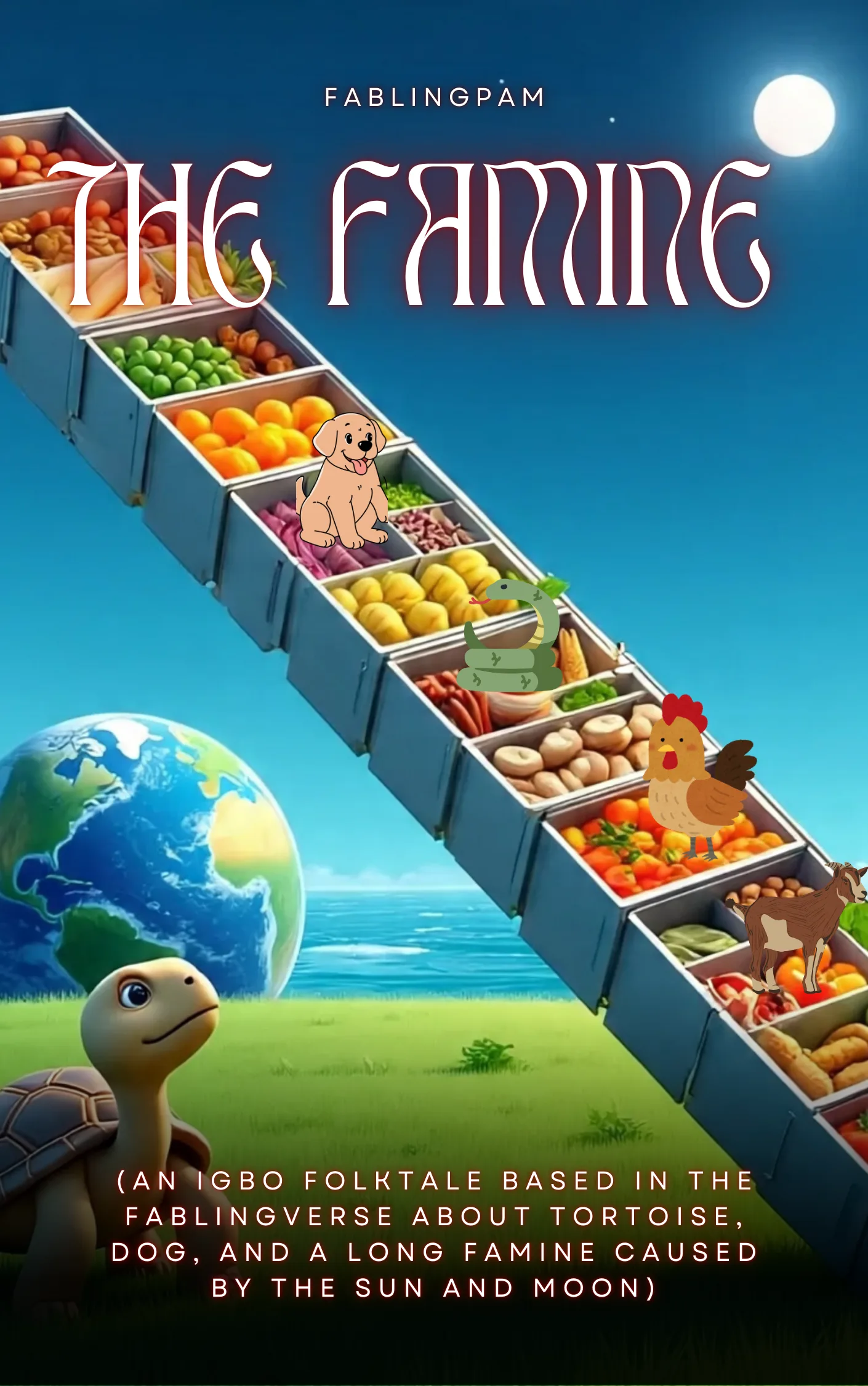 The Famine – An Igbo Folktale Based in The Fablingverse About Tortoise, Dog, and a Long Famine Caused by the Sun and Moon